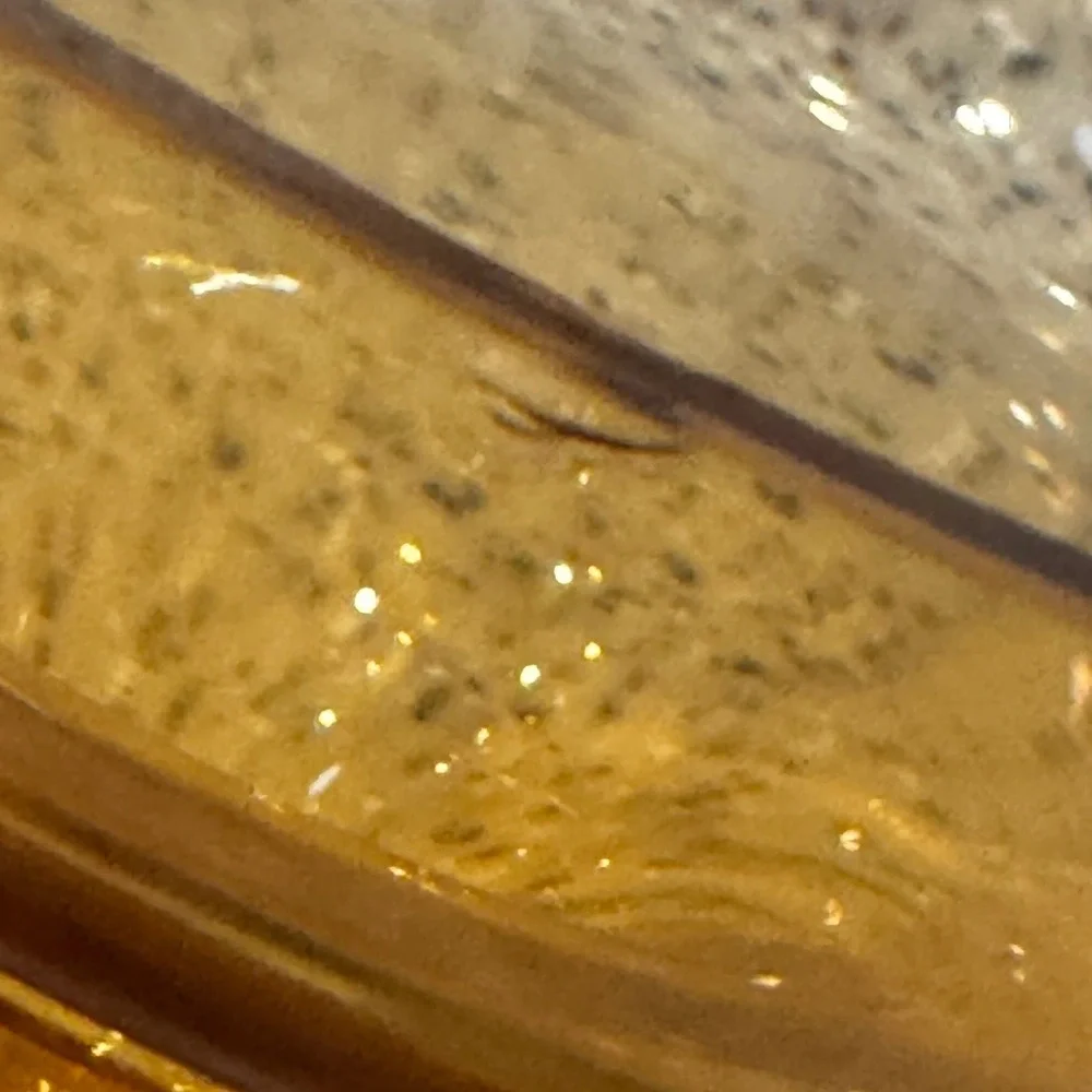 Vintage  Bohemian Czech Glass Candy Apothecary Jar‎ Gold Floral Decorative 9